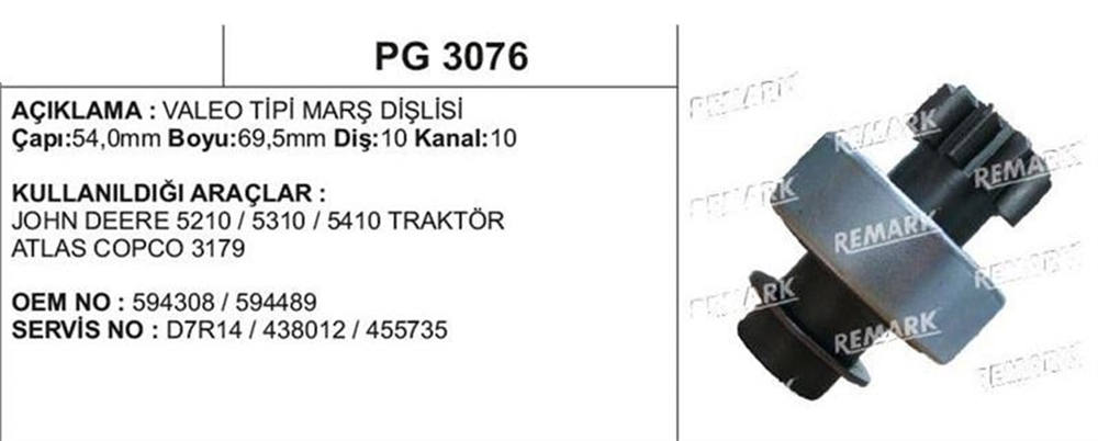 REMARKPG3076-Marş Dişlisi