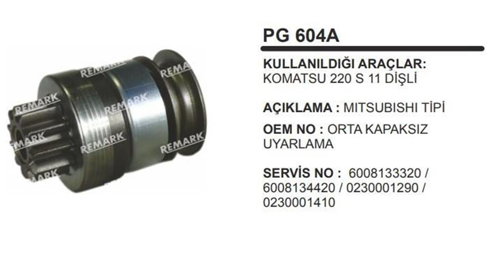 REMARKPG604A-Marş Dişlisi