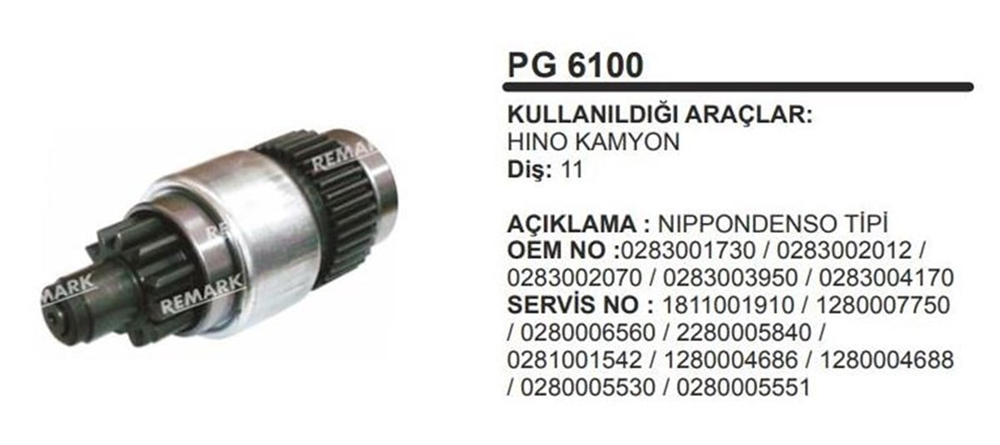 REMARKPG6100-Marş Dişlisi