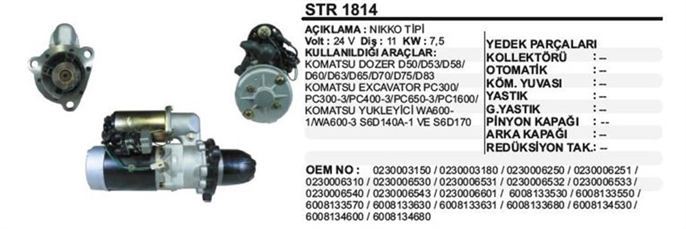 REMARKSTR1814-Marş Motoru - Marş Dinamosu