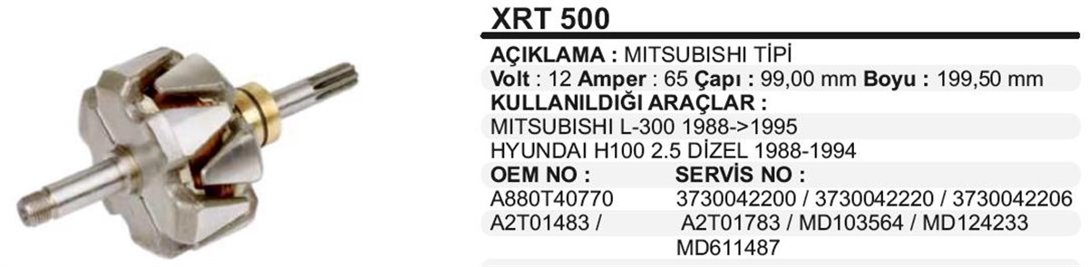 Rotor 12V 65Ah H100 8Kanal Xrt Wrt500