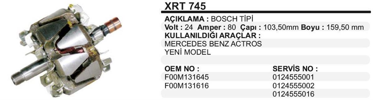 Rotor 24V 80Ah Mercedes Axor Actros Xrt745 | Martek Xrt745