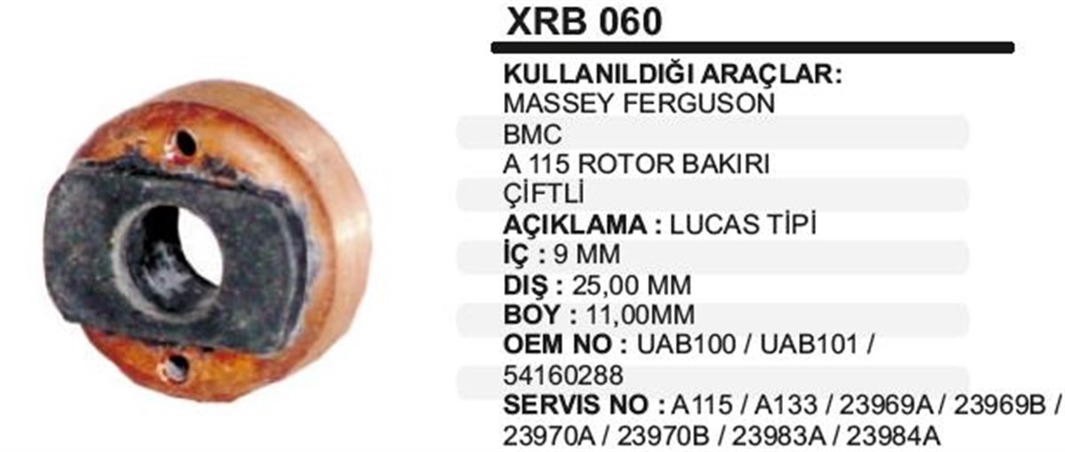Rotor Bakırı Lucas Tip A115 Adet Wrb060