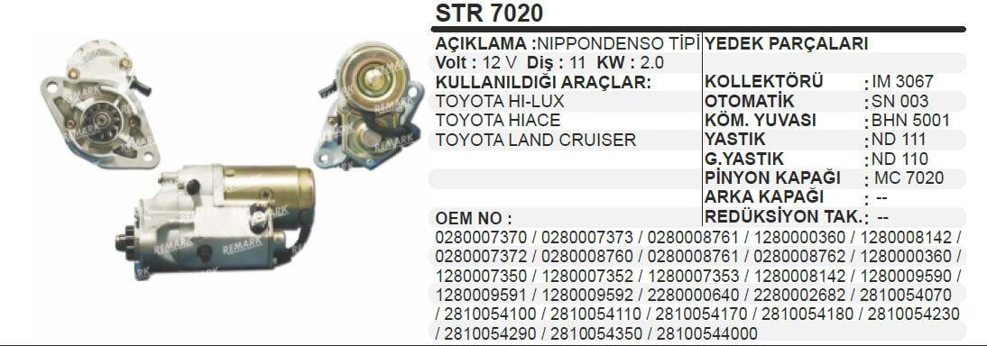 SCHENNASTR7020-Marş Motoru - Marş Dinamosu
