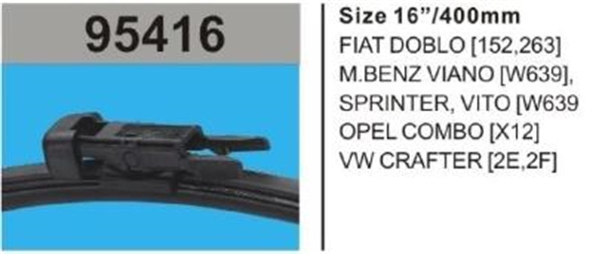 Silecek Süpürgesi Arka 400M Fiat Doblo Merc Vito Opel