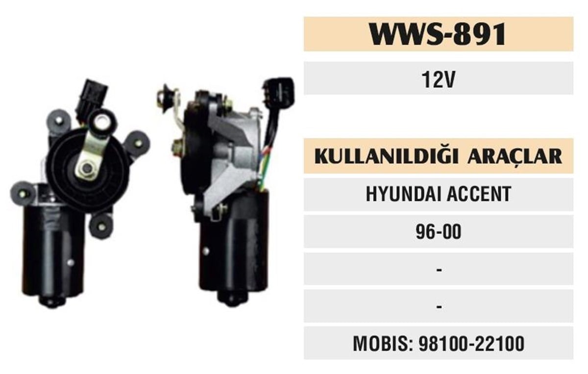 Silgi Motoru 12V Hyundai Accent /96  00  S891