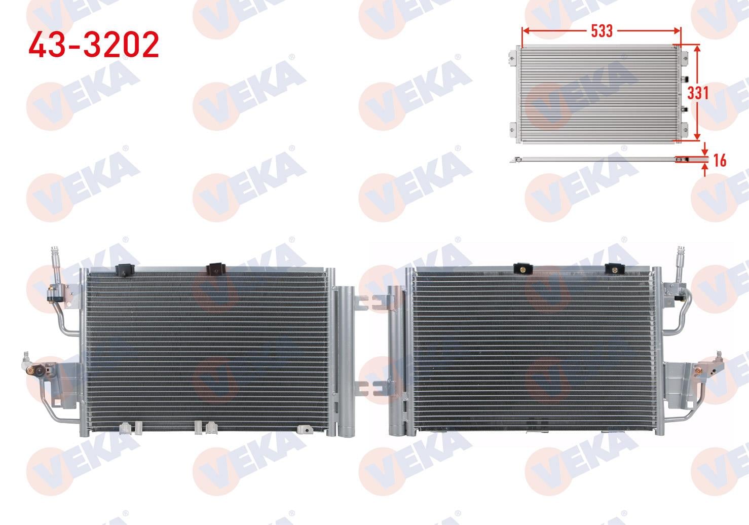VEKA433202-Klima Radyatörü (Kondenser)