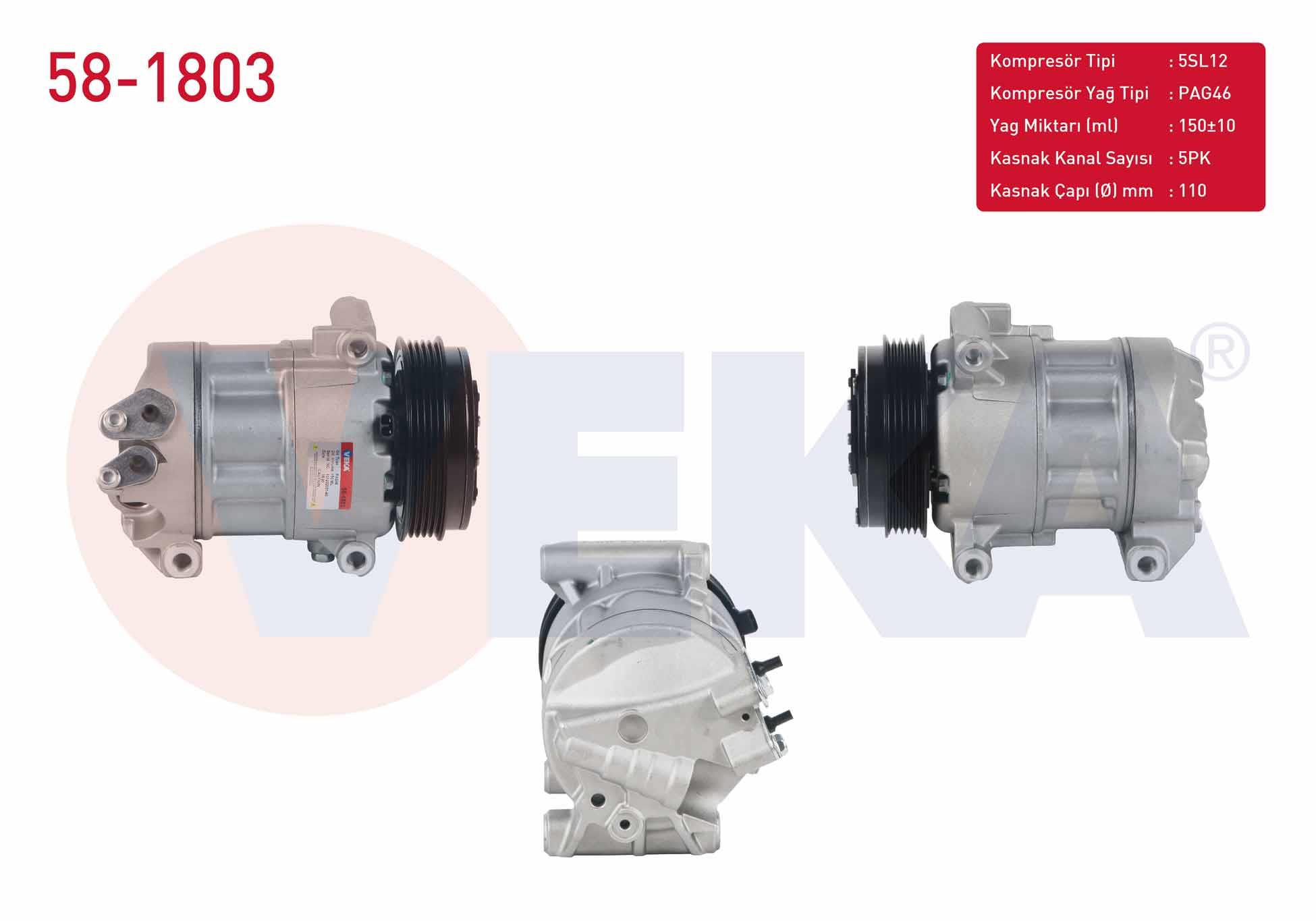 VEKA581803-Klima Kompresörleri