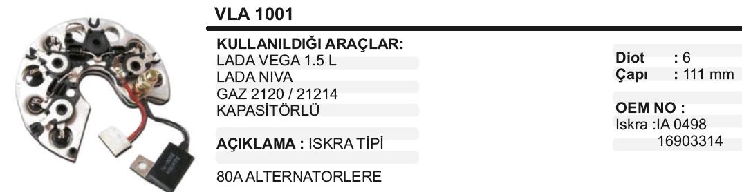 VERTEXLA1001-Diyot Tablası