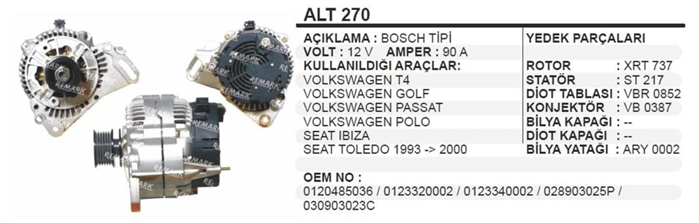 WINWINALT270-Alternatör Dinamo