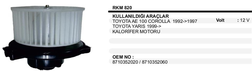 WINWINKM820-Kalorifer Motoru