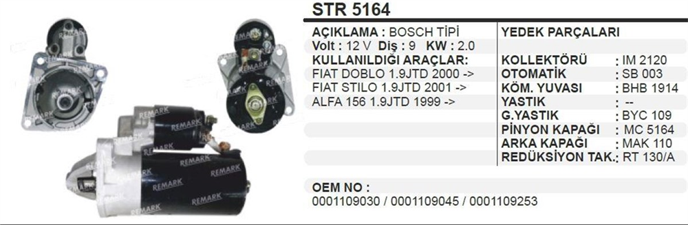 WINWINSTR5164-Marş Motoru - Marş Dinamosu