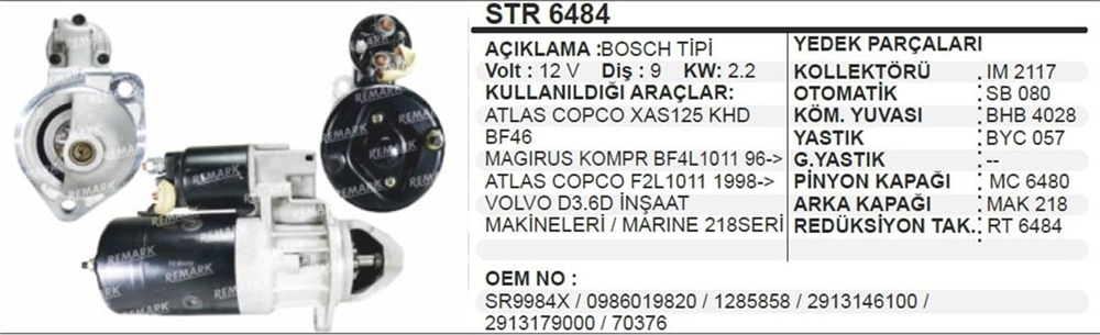 WINWINSTR6483-Marş Motoru - Marş Dinamosu
