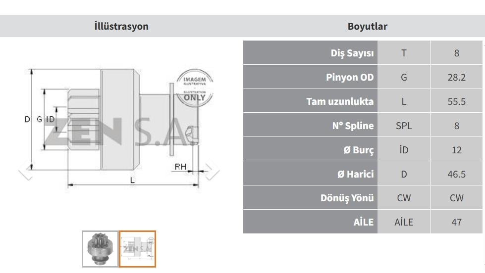 ZEN0450-Marş Dişlisi