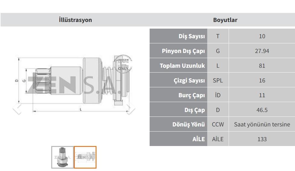 ZEN1069-Marş Dişlisi
