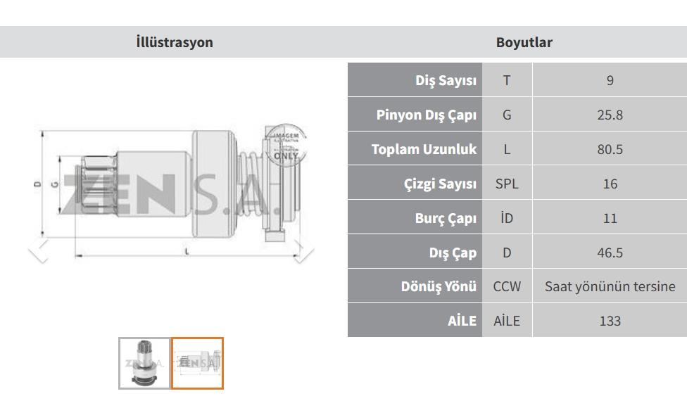 ZEN1108-Marş Dişlisi