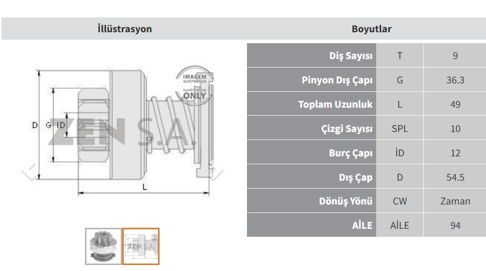 ZEN1168-Marş Dişlisi
