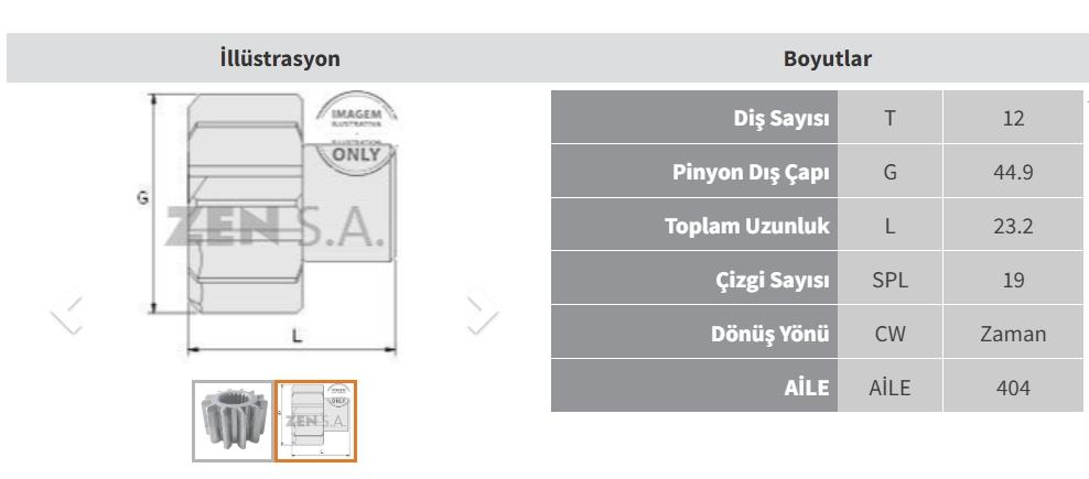 ZEN12839-Marş Dişlisi