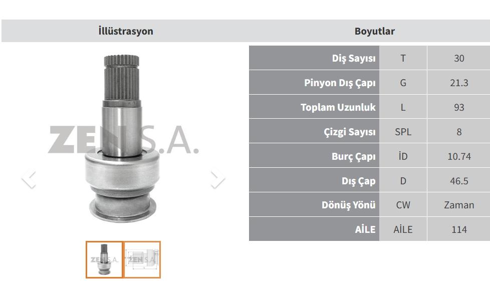 ZEN1687-Marş Dişlisi