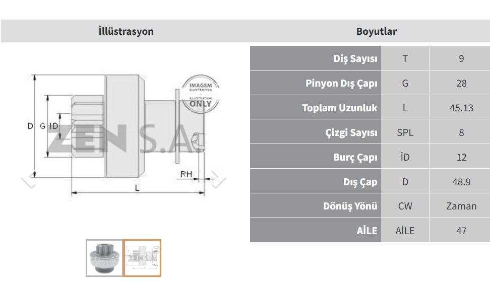 ZEN1776-Marş Dişlisi