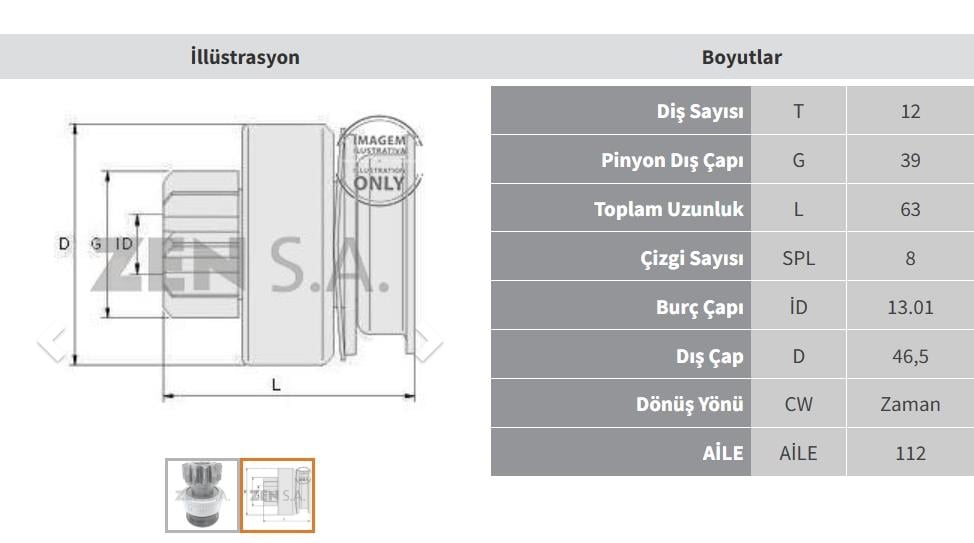 ZEN1807-Marş Dişlisi