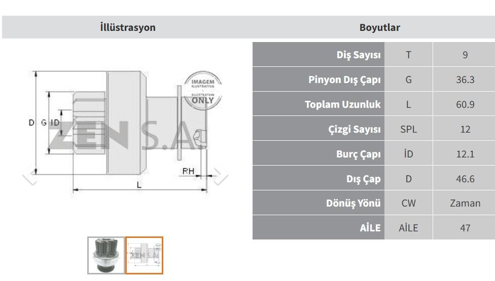 ZEN1840-Marş Dişlisi