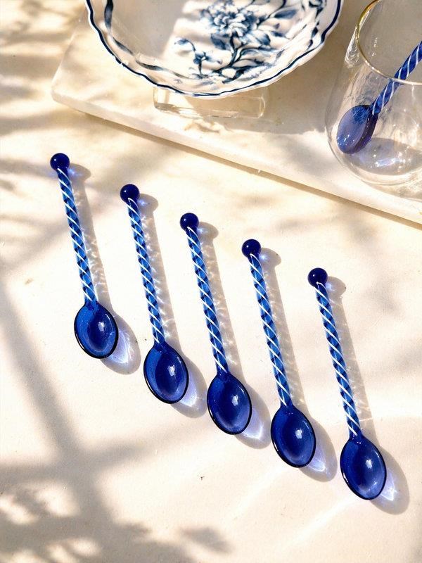 Cam Çay Kaşık 6'lı Luna Blue
