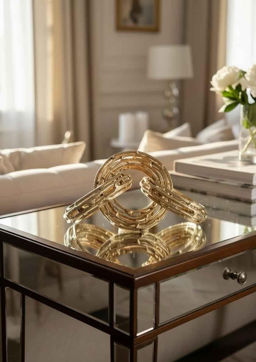 Dekoratif Zincir Antik Eskitme Altın Salon Aksesuarı