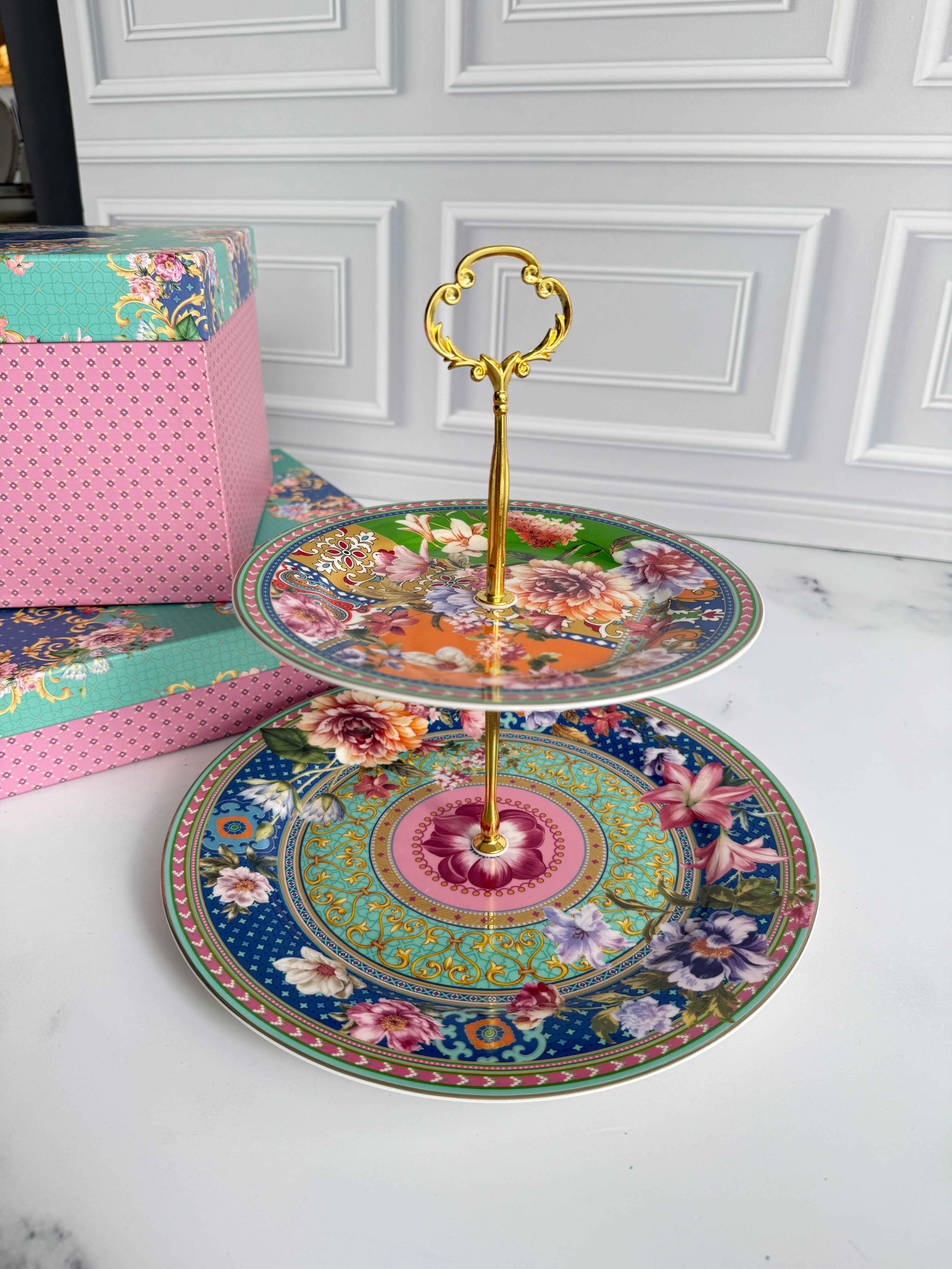 Floral Katlı Kek Kurabiye Standı