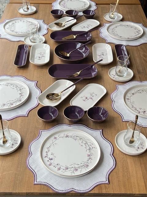 Kahvaltı Takımı Glore Lavender 46 Parça 6 Kişilik