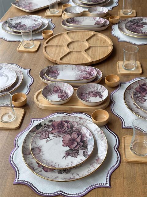 Kahvaltı Takımı Purple Rose 42 Parça 6 Kişilik