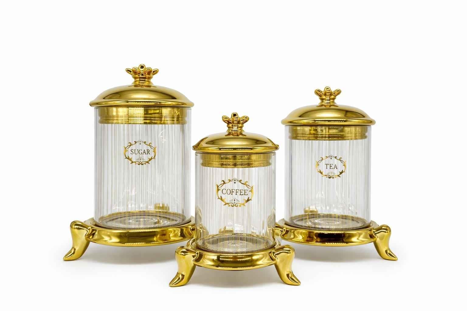 Kıng Gold Vakum Kapaklı Kavanoz Seti 3 'Lü