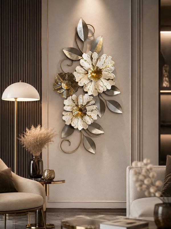 Metal Duvar Panosu 90x49cm Papatya– Beyaz 