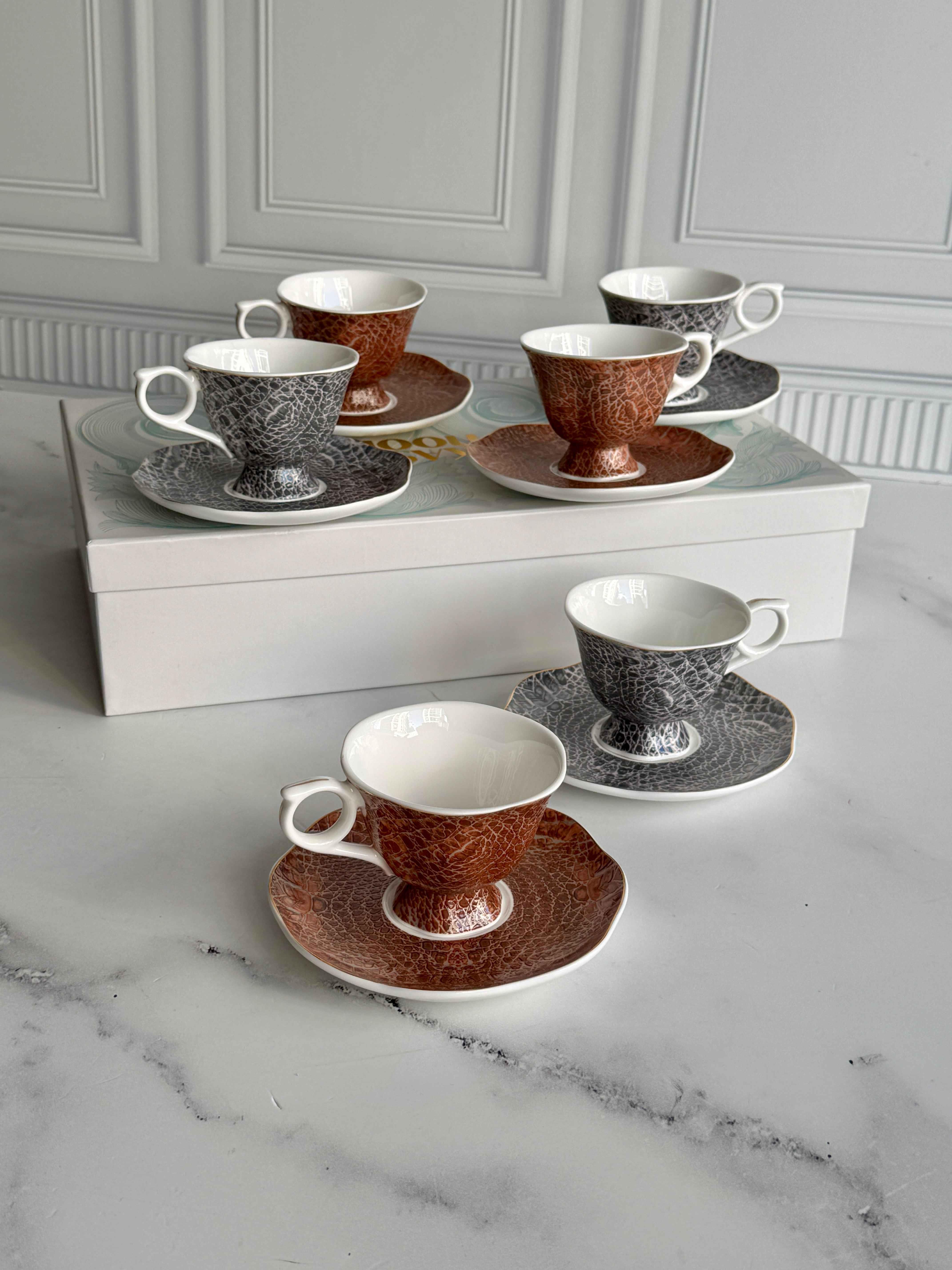 Porselen Çay Ve Kahve Fincanı 6' Lı Croco