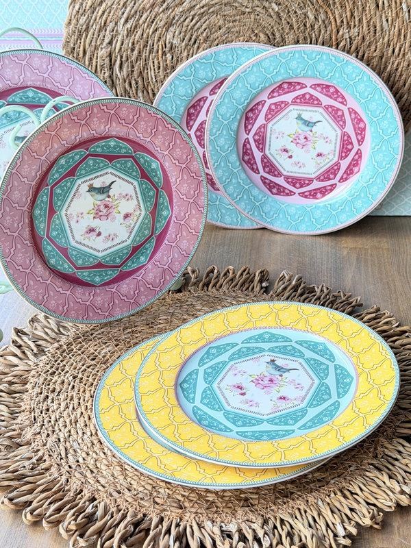 Porselen Pasta Tabak 6'lı 19cm Qush Mix