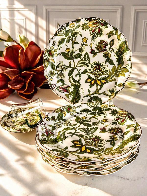 Porselen Servis Tabak 6'Lı 27cm Willow
