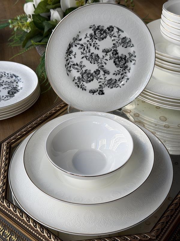 Porselen Yemek Takımı 24 Parça 6 Kişilik BlackRose