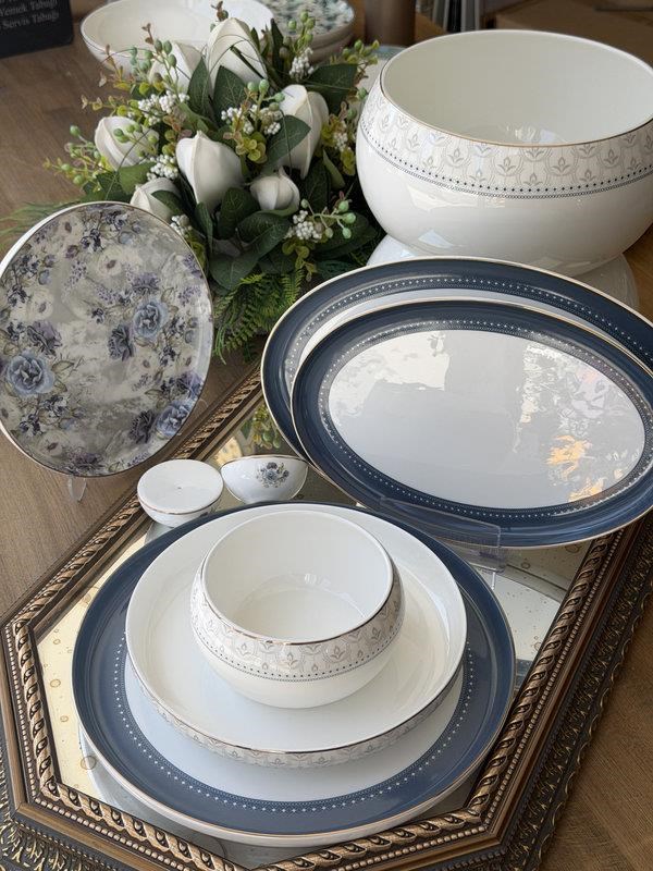 Porselen Yemek Takımı 29 Parça 6 Kişilik Blue Rose
