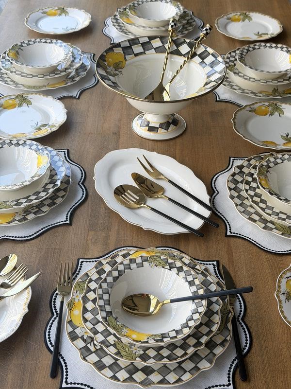 Porselen Yemek Takımı 6 Kişilik 82 Parça Amarillo