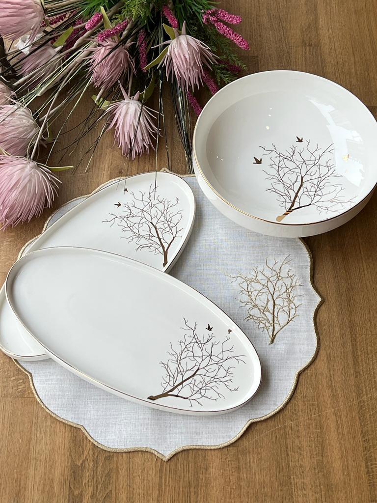 Servis Sunum Seti Arbol Bird 3 Parça