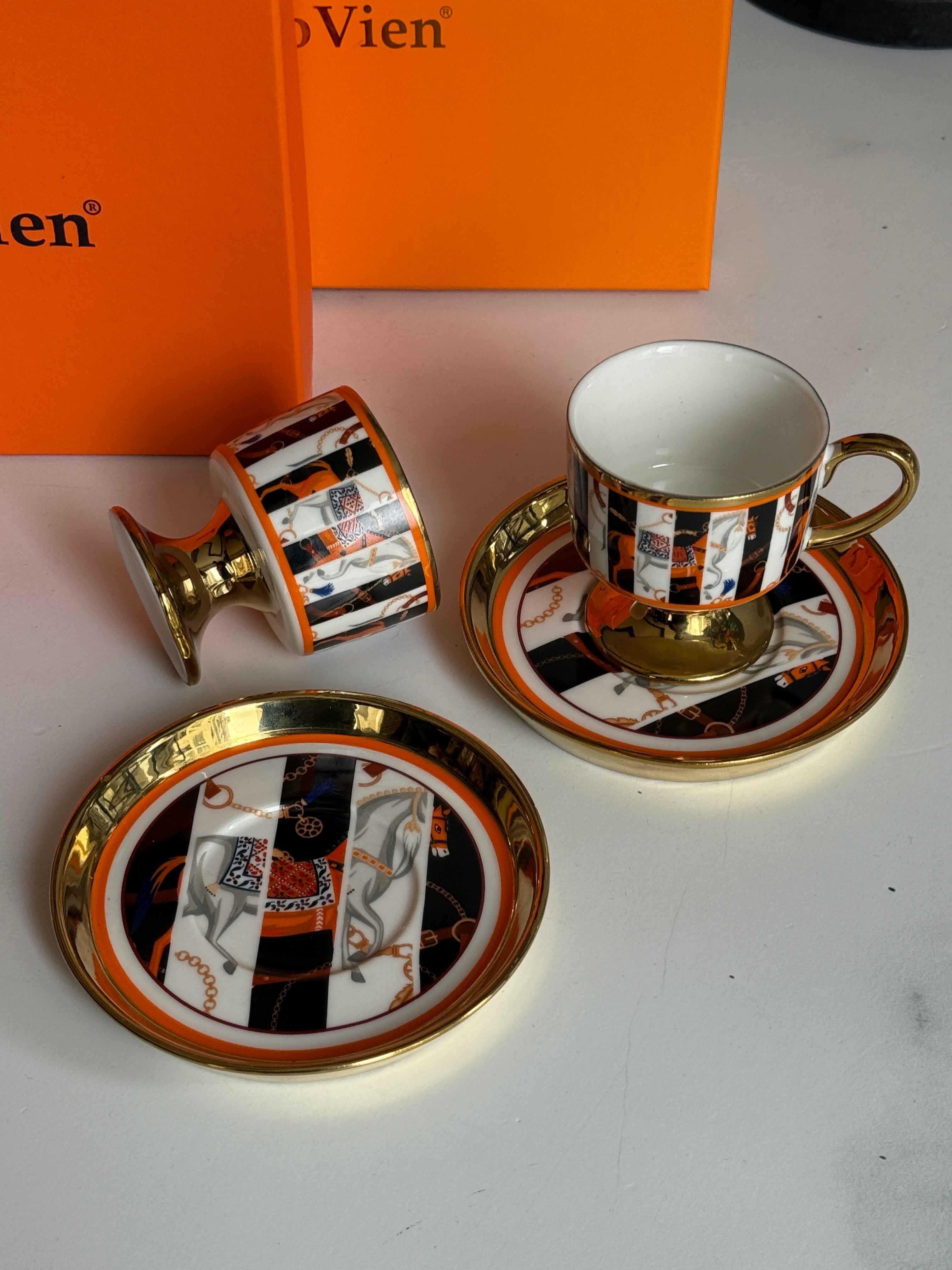 Türk Kahve Fincanı Vien Gold 2 Kişilik 4 Parça
