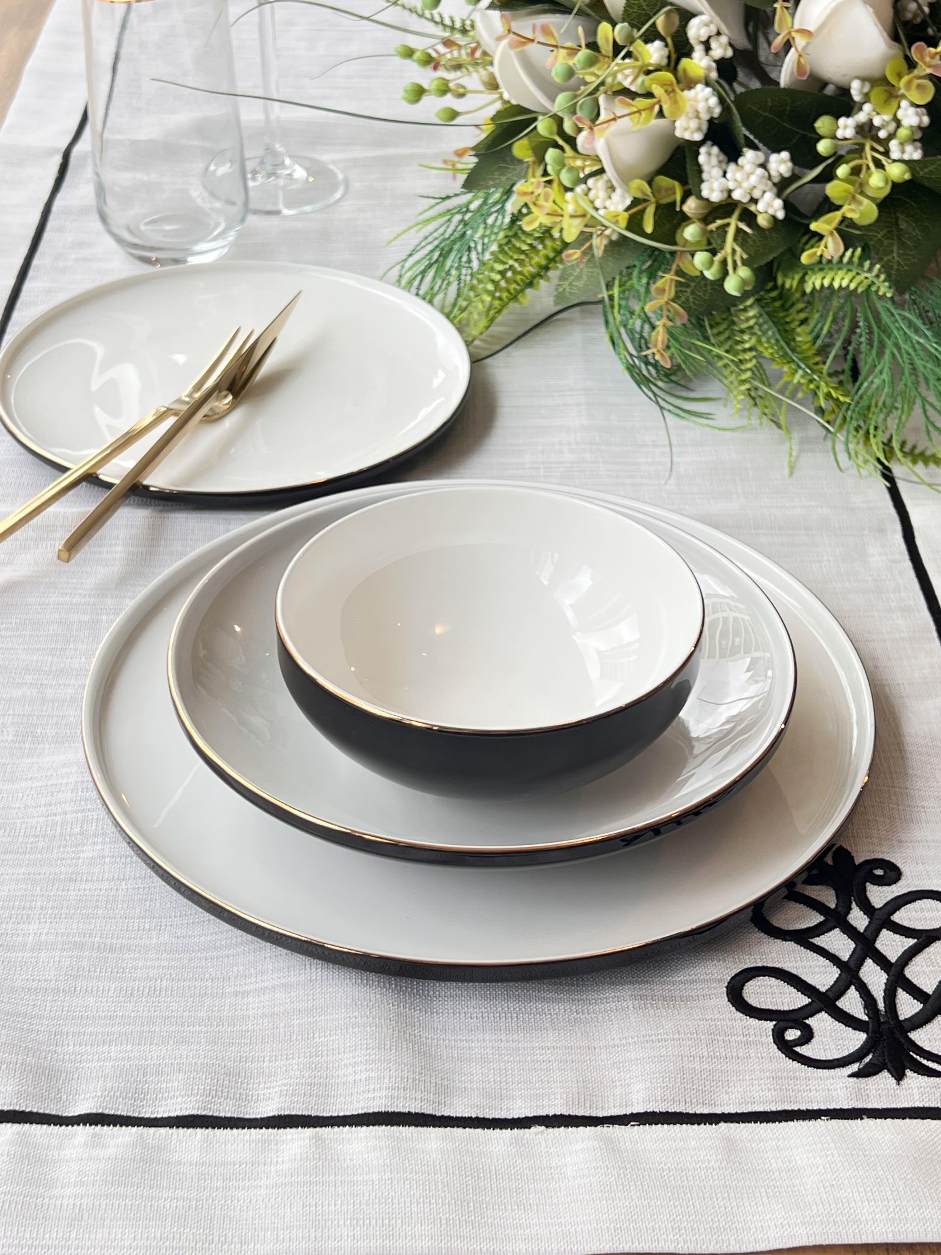 Yemek Takımı Modern Black 24 Parça 6 Kişilik