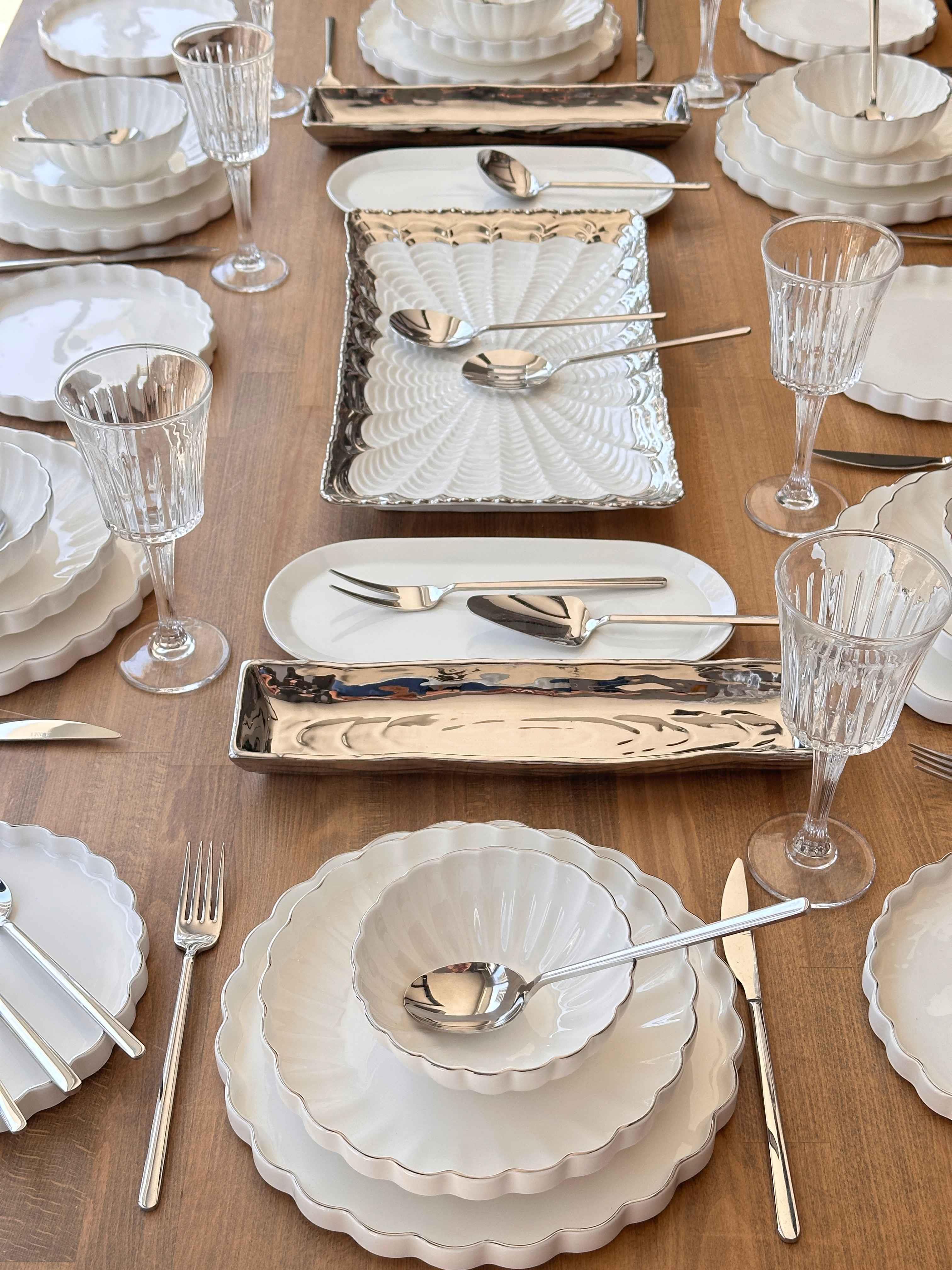 Yemek Takımı Royal Charme Twist Silver 82 Parça 6 Kişilik