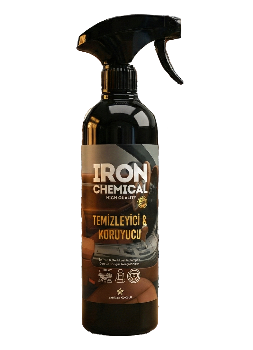 IRON CHEMICAL ICRF Vanilya Kokulu Trim, Lastik ve Plastik Koruyucu 600ml | Antistatik, UV Korumalı, Yağsız ParlaklıkIRON  CHEMICALICRF600