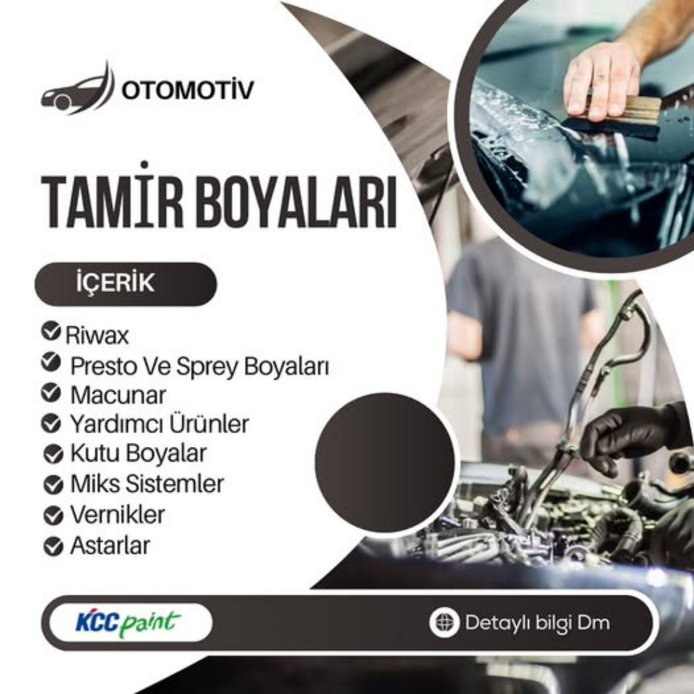 KCC Bazkat Boya 1LT  2. GRUP – Orijinal Renk Uyumlu Metalik ve Sedefli Otomotiv Baz Kat Boyası
