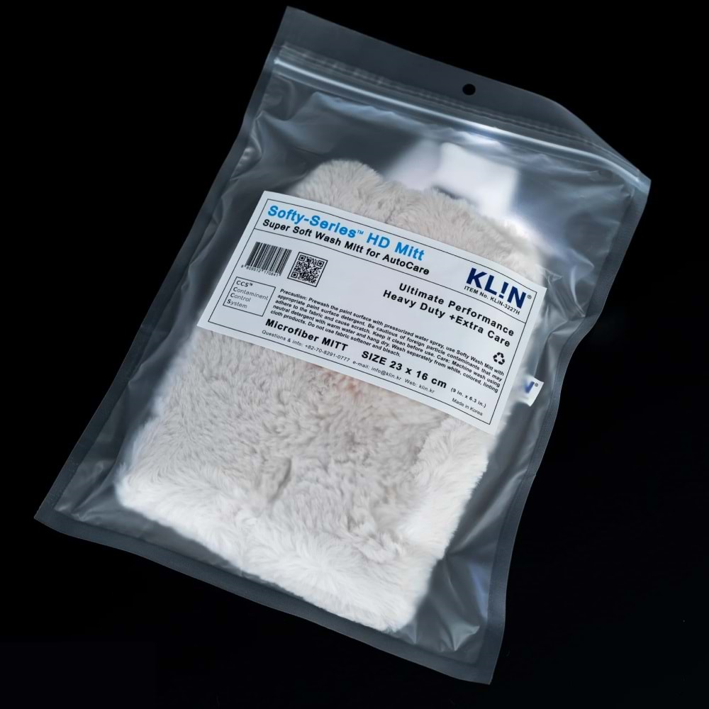 KLIN Softy HD Wash Mitt Ultra Yumuşak Uzun Tüylü Mikrofiber Araç Yıkama Eldiveni (Açık Bej) - 23x16 Cm