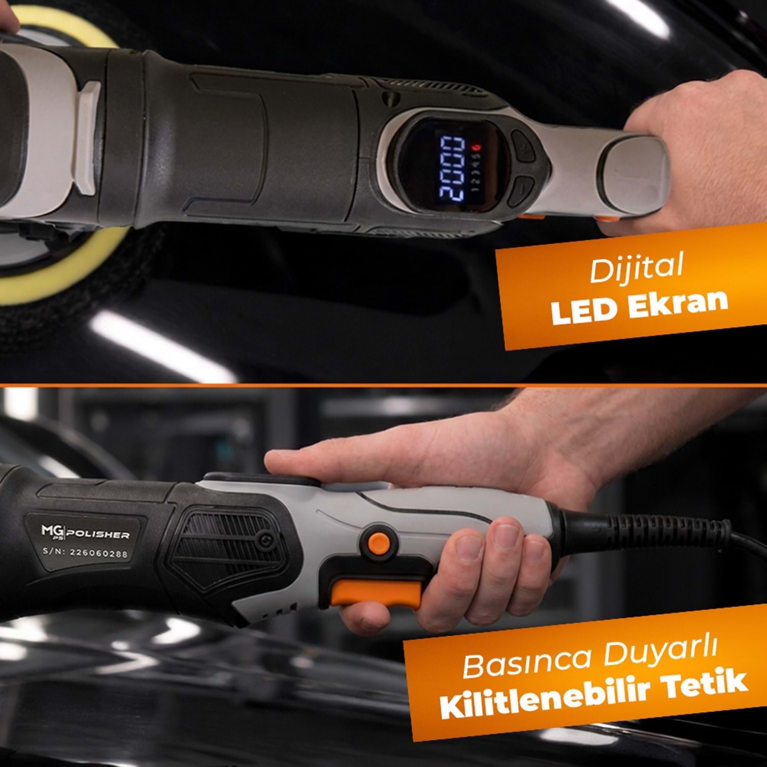 MG PS RPV002 Yüksek Torklu Rotary Polisaj Makinesi 1200W | Dijital LED Ekran Profesyonel Pasta CilaMG PSMGPSYKSKTRKDIGI