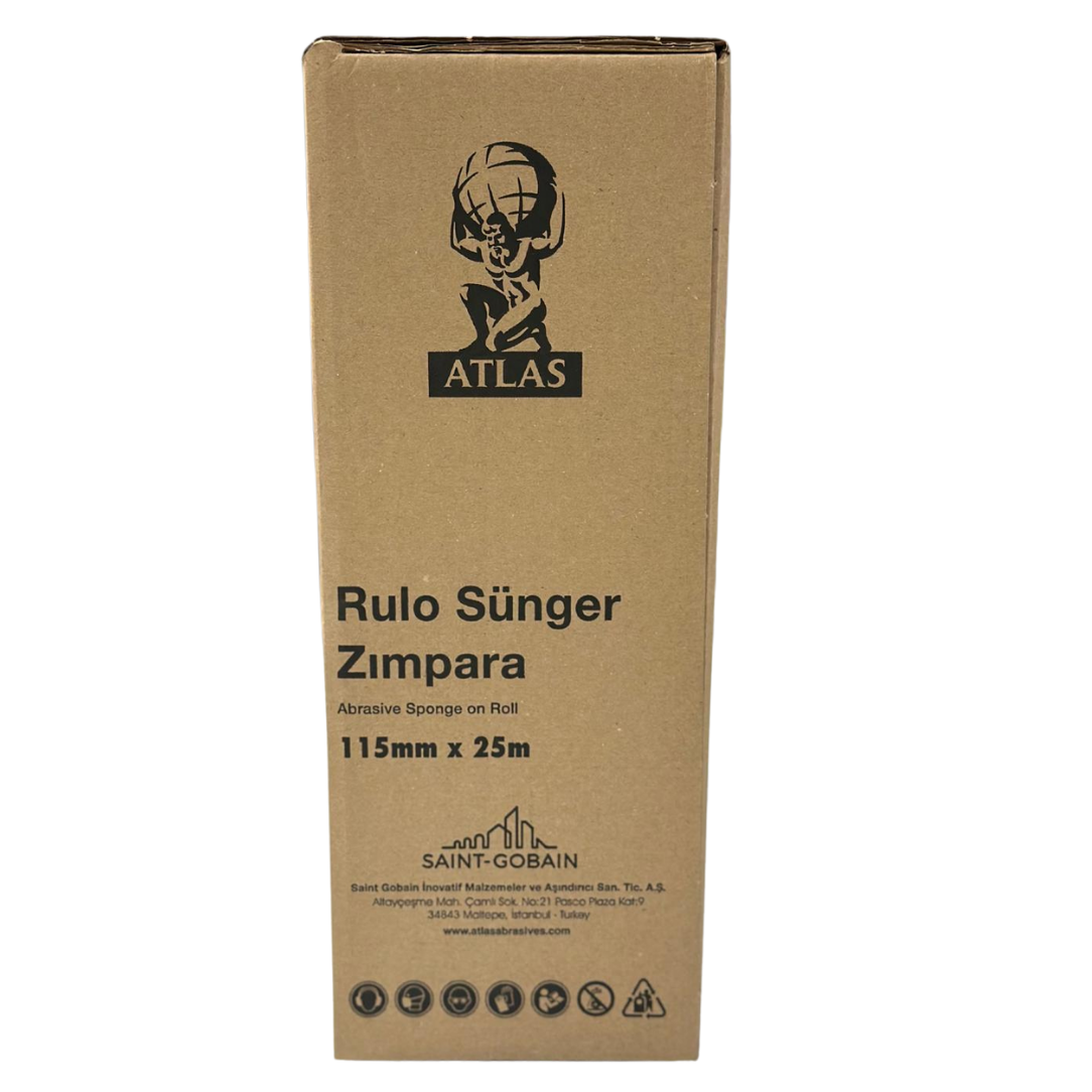 Norton Atlas Sünger Zımpara 115mm x 25m – Yüksek Performanslı Zımpara Rulosu