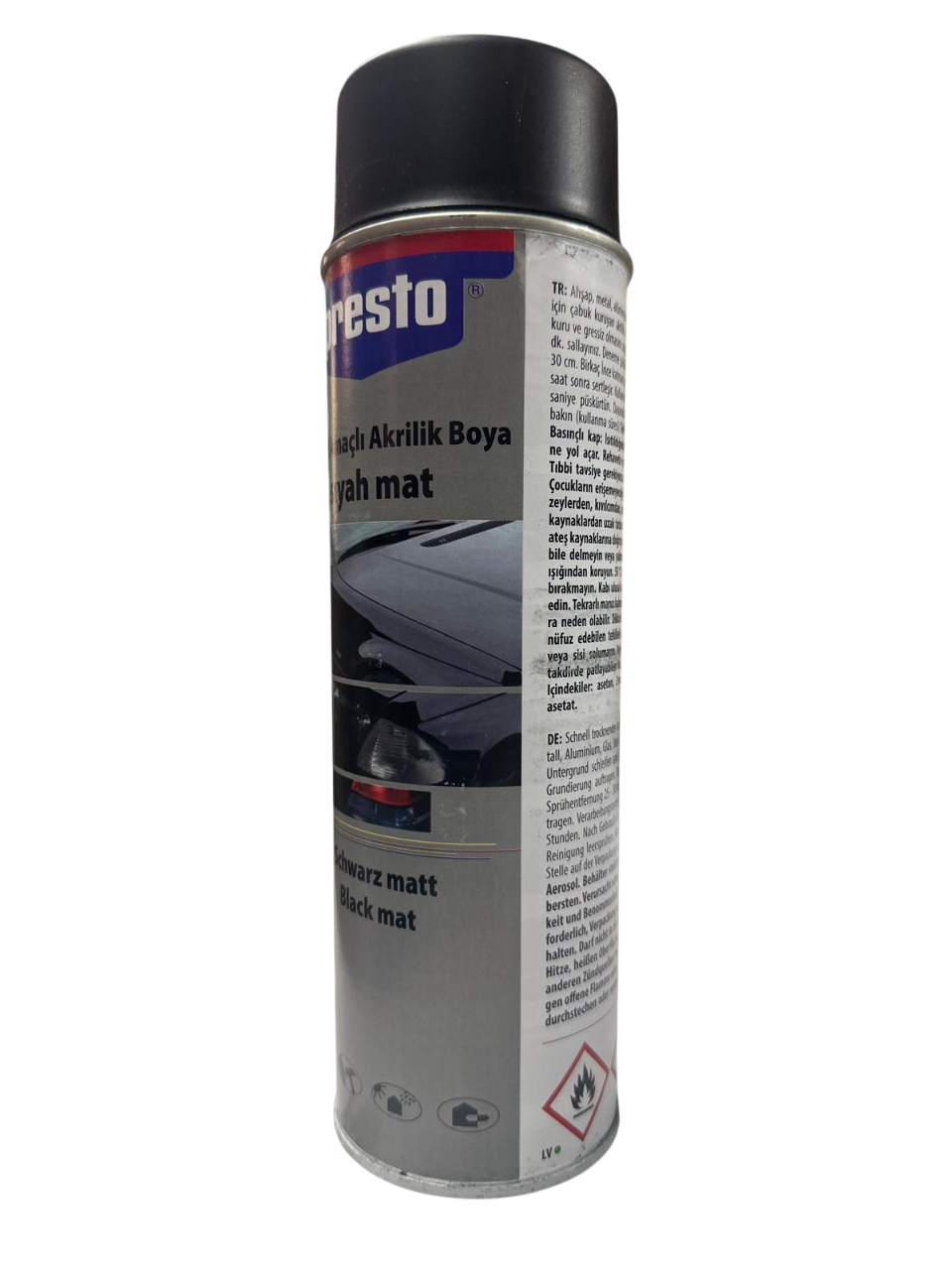 Presto Sprey Boya ve Vernik 400 ml – Oto, Metal, Ahşap ve Plastik Yüzeyler İçin