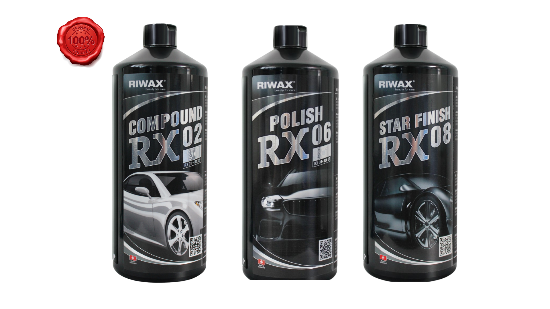 Riwax 3'lü Pasta Cila Seti RX02 Kalın Pasta + RX04 Ara Kat Pasta + RX08 Hare Cila 1 KG